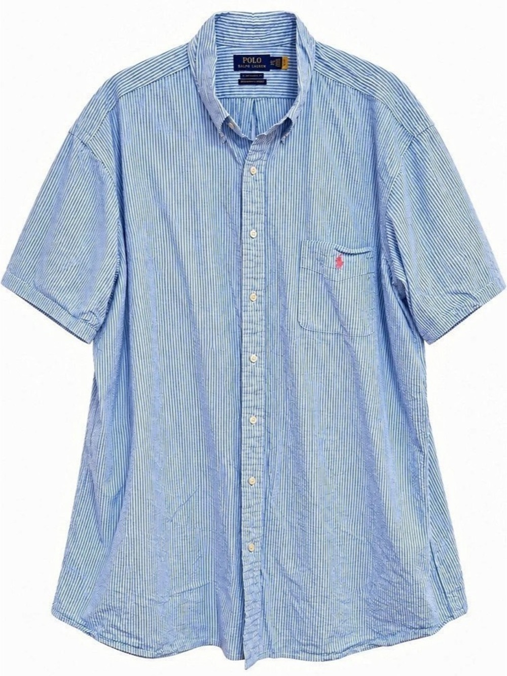 Polo Ralph Lauren RL Untucked Fit Seersucker Shirt Men's Striped Size 3XL